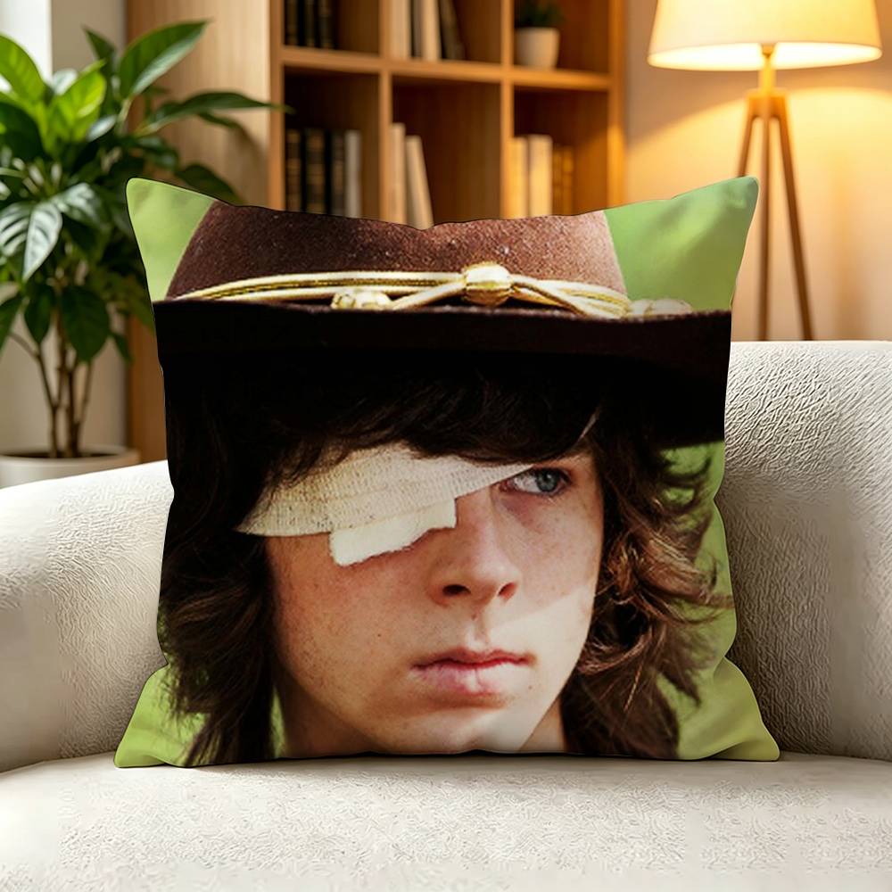 TThe Walking Dead Zombie Survival Horror TV Pillow Case Square DoubleSided Sofa Cushion Cover Bedroom Bedside Pillow