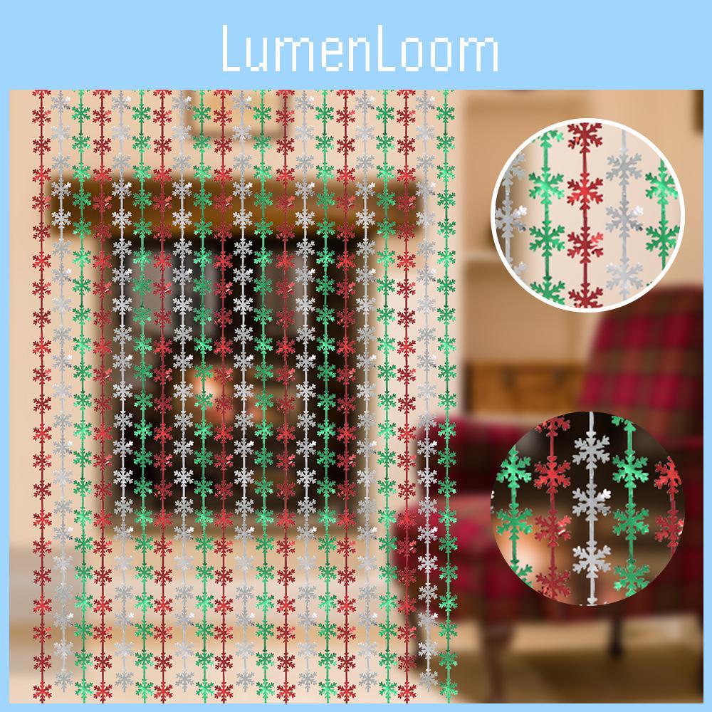 Colorful Christmas Themed Rain Curtain Decoration With Snowflake Design For Festive Settings