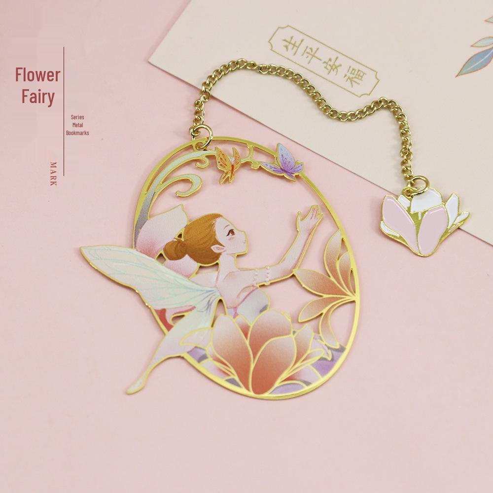 Flower Fairy Metal Bookmark Gift Box - Artistic and Fresh Cultural Gift for Teacher's Day