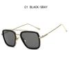 Luxury Square Sunglasses Men Women Brand Designer Retro Alloy Frame Big Sun Glasses Vintage Gradient Male Female Oculos Feminino