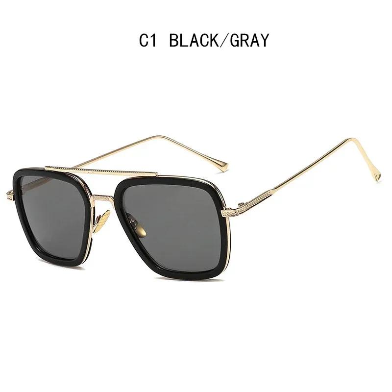 Luxury Square Sunglasses Men Women Brand Designer Retro Alloy Frame Big Sun Glasses Vintage Gradient Male Female Oculos Feminino