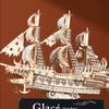 Ury Diy 3D Retro Style Halloween Ghost Pirate Ship Model Toys Handmade Set Home Decoration Christmas Gift For Kids