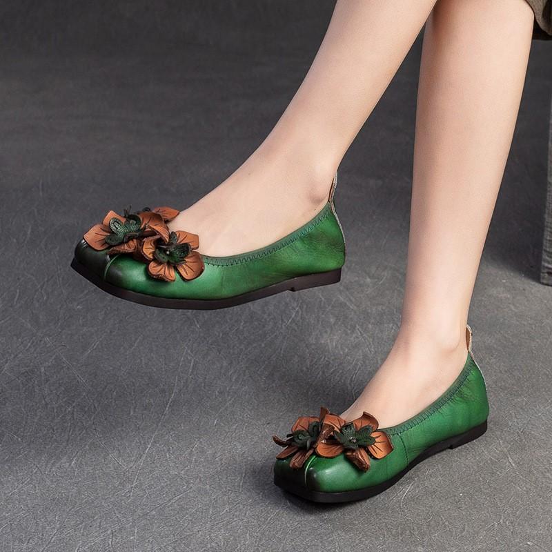 Fashion GKTINOO Genuine Leather Loafers For Women 2024 Flower Woman Flats Mocassins Femme Women's Loafers Spring Summer Slip-On Shoes