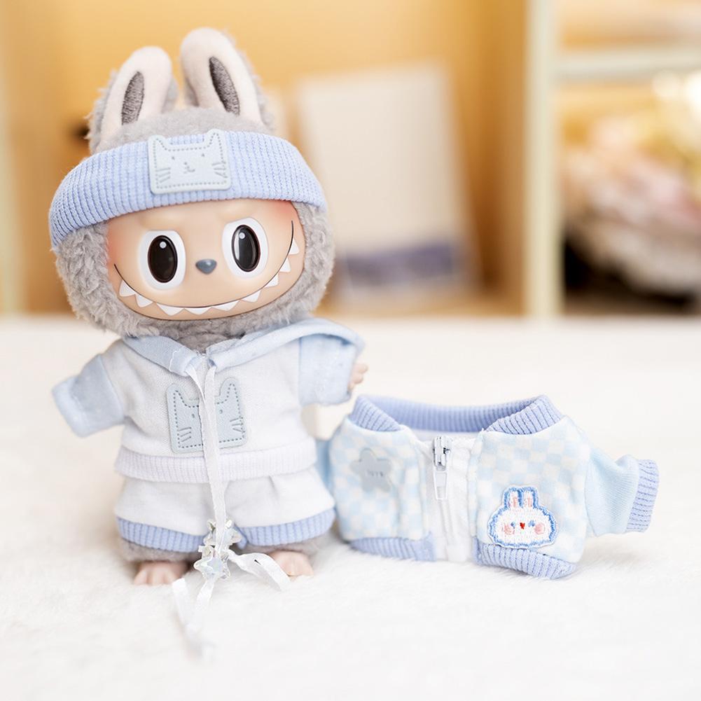 For 17cm Labubu Doll Clothes Fashion Sports Clothes Doll Clothes Hoodies Dolls Accessories Cute Decoration Little Cloths