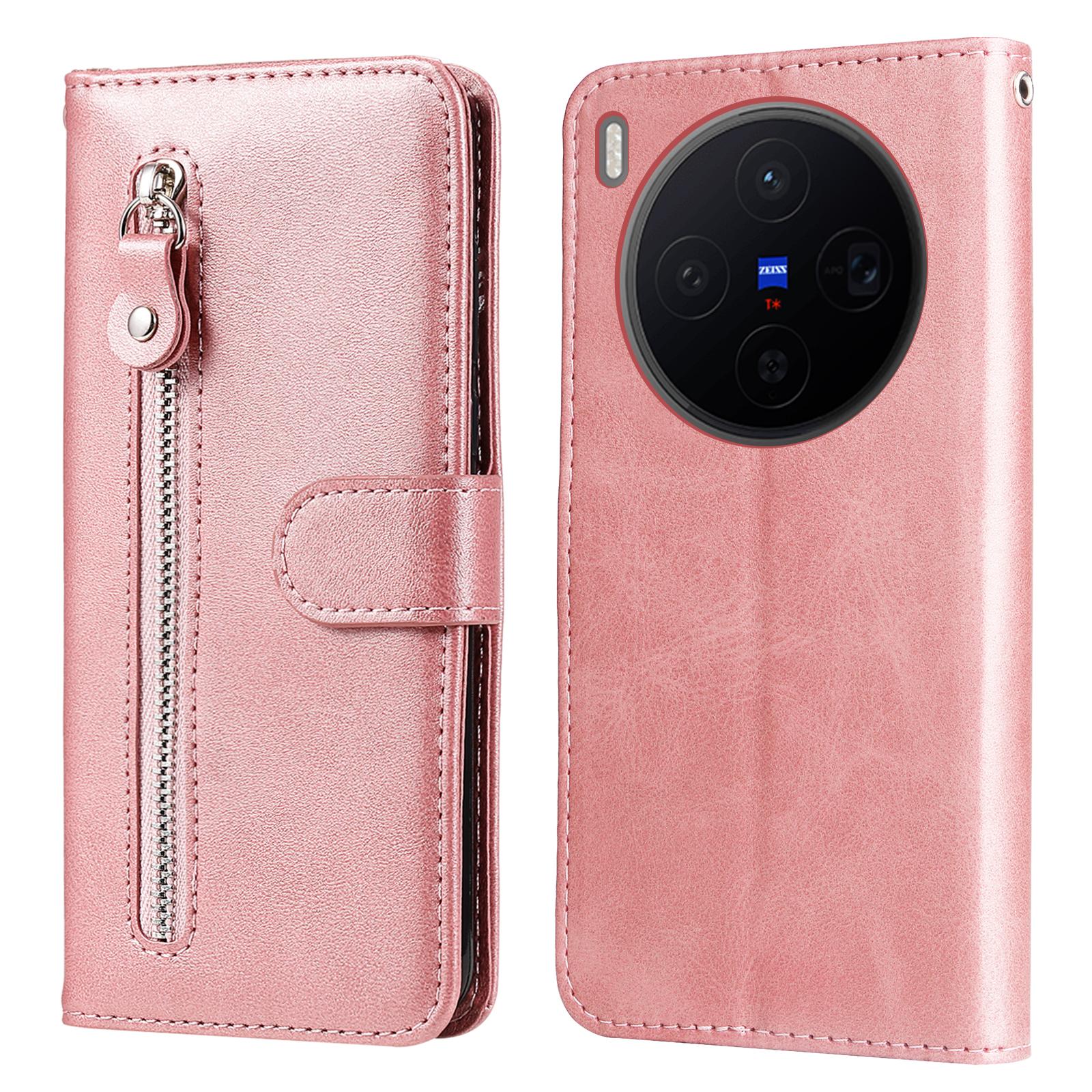 

For vivo X300 5G PU Leather Cases with Zipper Pocket Wallet Phone Cover Stand