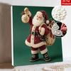 Creative DIY Framed Pearl Art Kit with Christmas Santa Pattern Sparkling Bead Canvas Ready to Display Relaxing Holiday Gift for Adults