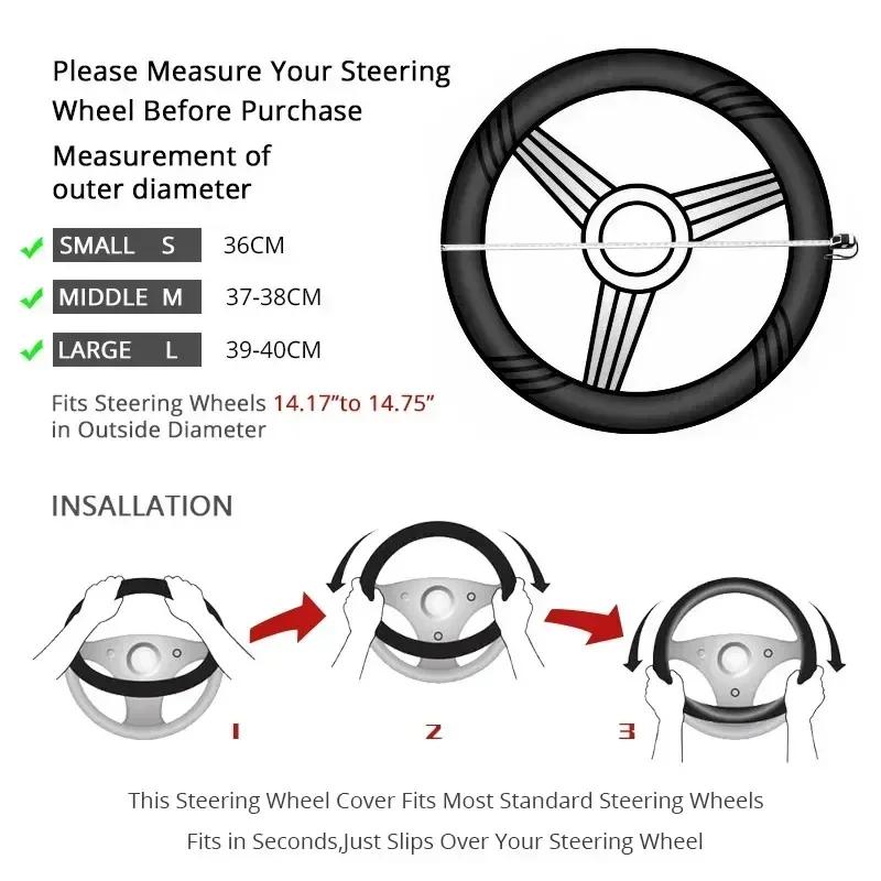 Car Steering Wheel Cover Universal Glitter Rhinestone Without Inner Ring Soft Flannel Car Accessories 37-38cm