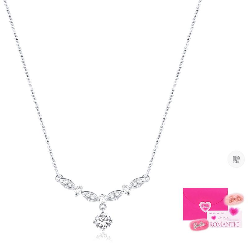 Barbie crystal necklace [ Explosive Crystal] Starlight Light Luxurious Clavicle Chain Anniversary Lovers Boy Confess G-Ba2604004 белый