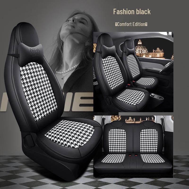 Husă Scaun ST Houndstooth pentru Wuling Hongguang MiniEV - Învelire Completă, Pernă pentru Toate Sezoanele
