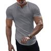 Spring and Summer New V-Neck Men's Casual T-Shirt Slim Fit Versatile Men's Short Sleeve Top