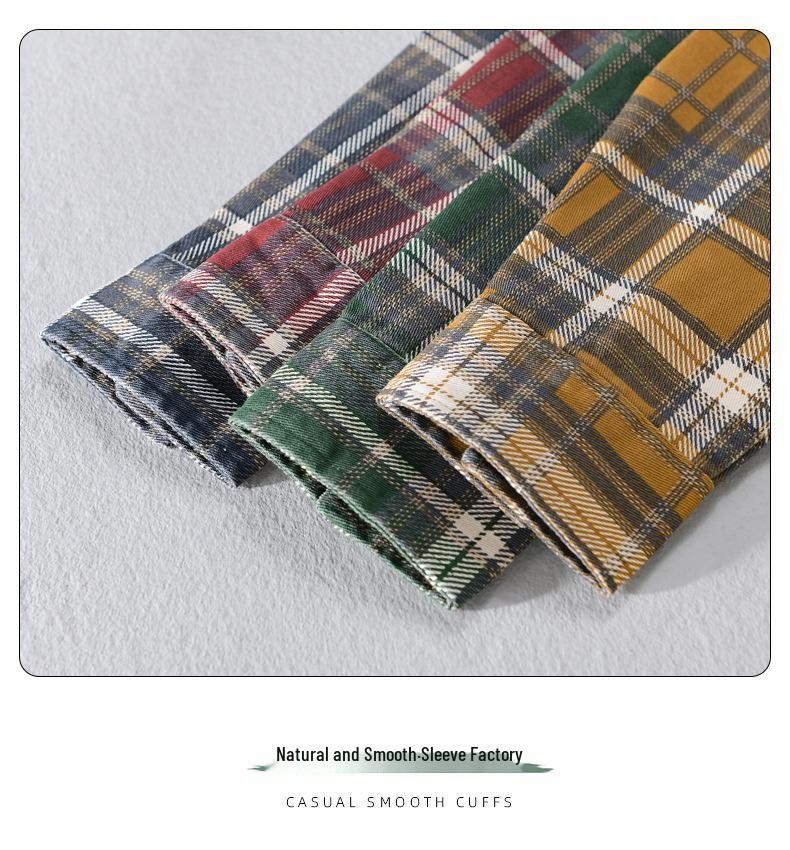 Men's Plaid Casual Long Sleeve Shirt - Versatile and Stylish for Spring and Autumn (Style 6120).
