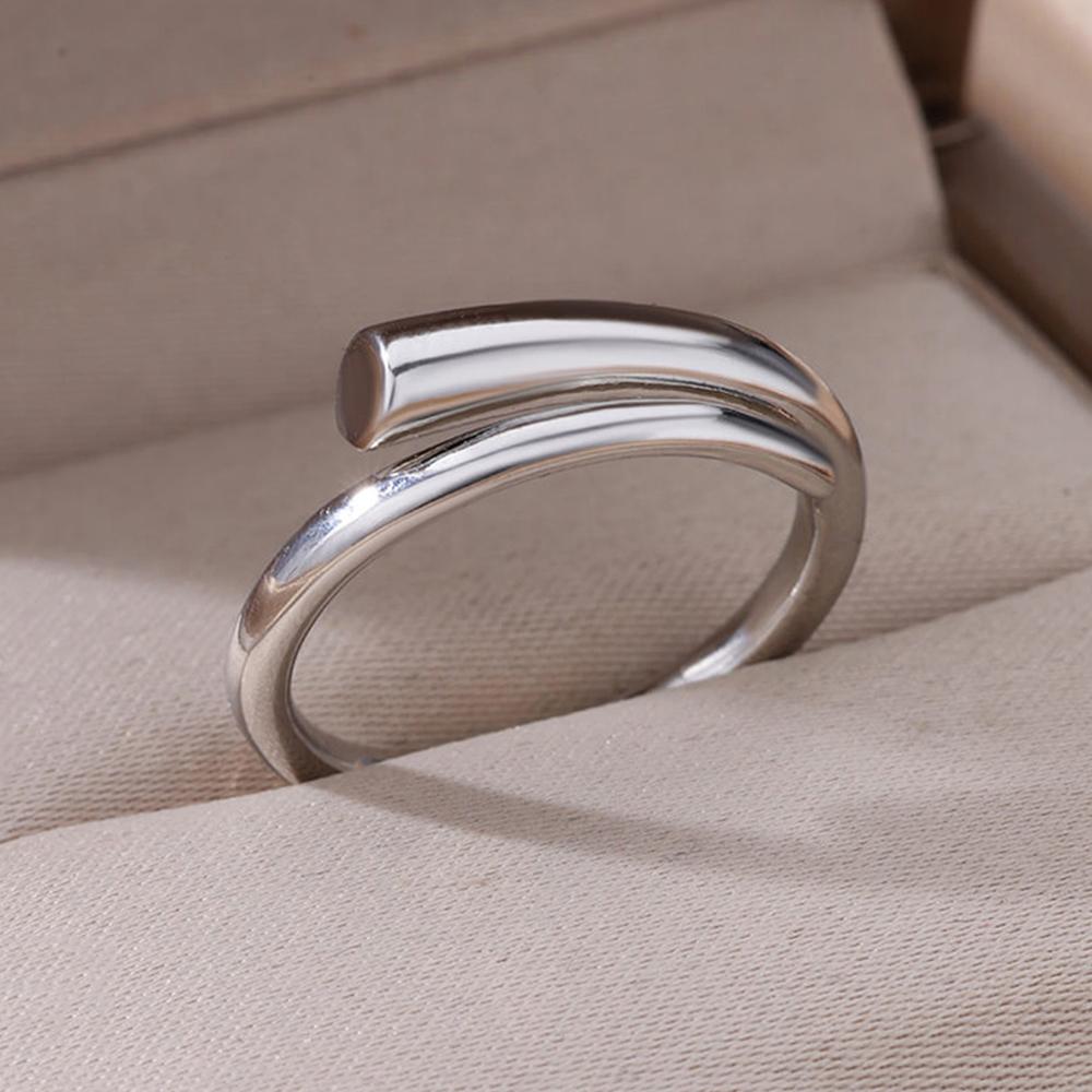 Stainless Steel Rings For Women Men Gold Color Hollow Wide Open Ring Female Male Fashion Wedding Party Finger Jewelry Gift