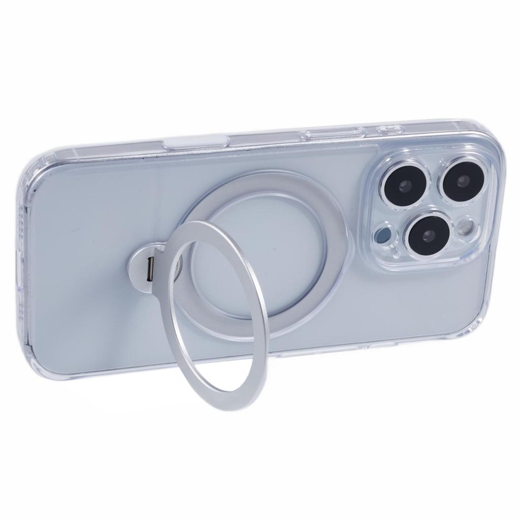 For iPhone 16 Pro Case Magnetic Kickstand PC+TPU Clear Phone Cover with Camera Control Button