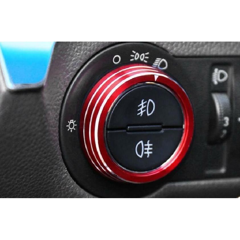 Headlight Button Frame Button Trim 1* For Chevrolet Cruze 2010-2015 Red Aluminum
