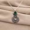 Chrome Diopside Gemstone Silver Pendant 1.8" For Birthday Gift 925 Sterling Silver Jewelry CP-45-3