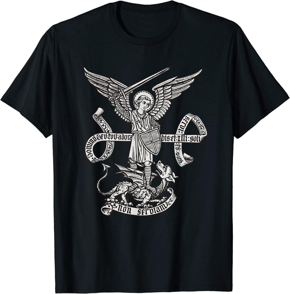 New Limited St Michael Archangel Catholic Angel Defend Us T-Shirt