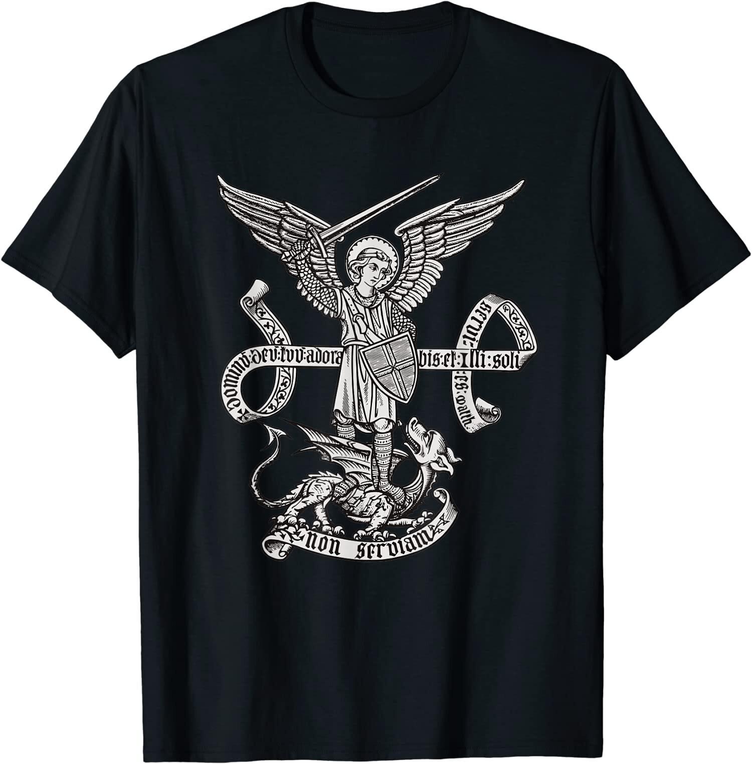 New Limited St Michael Archangel Catholic Angel Defend Us T-Shirt XXXL