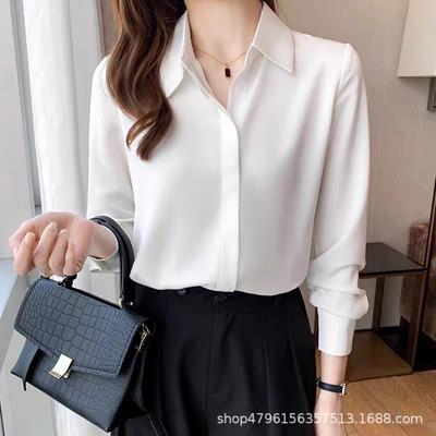 Shirt Women's Spring New Solid Color Professional Shirt Korean Version Loose Women's Shirt