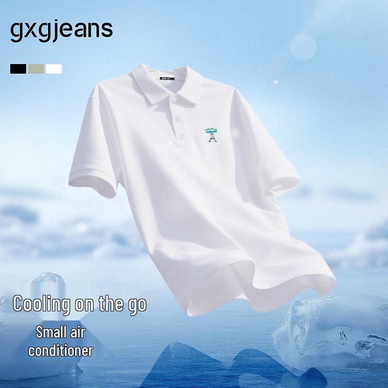 GXGJEANS Men s Fun Embroidered Casual Short-Sleeve Polo Shirt XL