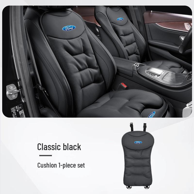Ford Compatible Nappa Leather Car Seat Cushion: Focus, Escort, Edge, Escape, Kuga, Mondeo - All-Season Universal Fit