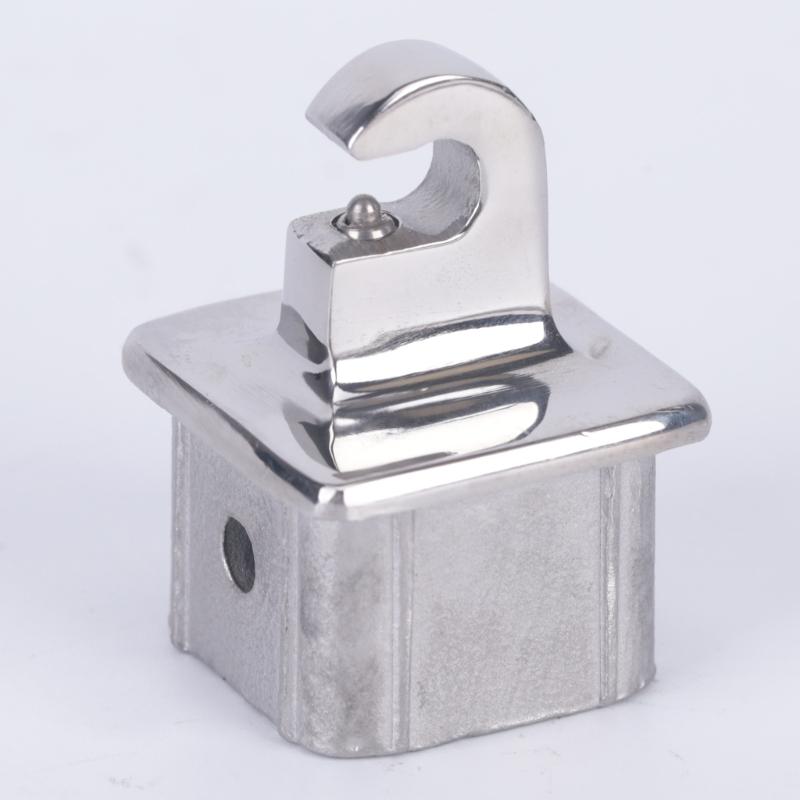 Internal Eye End Bimini Top Fitting Square Tube Awning Hardware Fitting in Polished Stainless Steel, Slide Cap Insert Part for Shade Frame Repair and