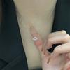Marquise Cut Lab Grown Diamond Dainty Marquise Necklace Edge Embellished Small Diamonds Pendant