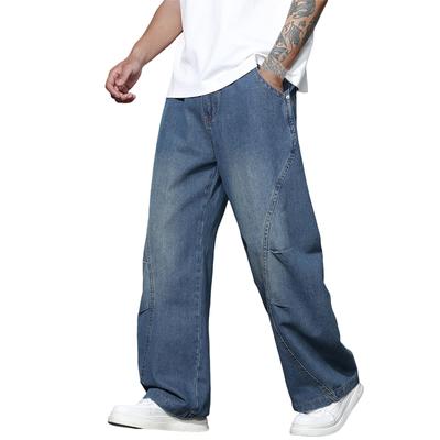 Men'S Loose Jeans, Vintage Wide-Leg Denim Loose Trousers, Street Style