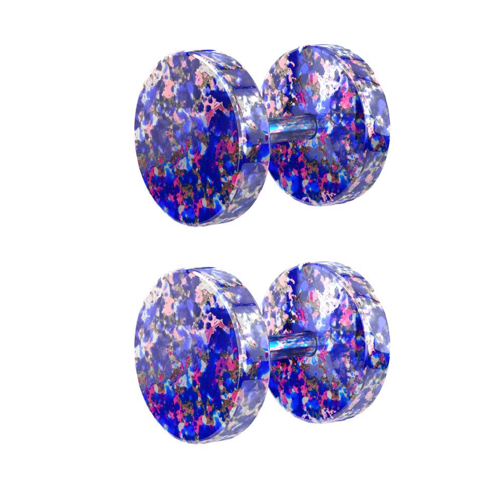 2pcs 16G Colorful Stainless Steel Round Stud Earrings For Women Dumbbell Piercing Earrings Men Punk Jewelry 8mm 10mm