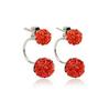 Fashionable Shamballa Diamond Ball Ceramic Double Earrings