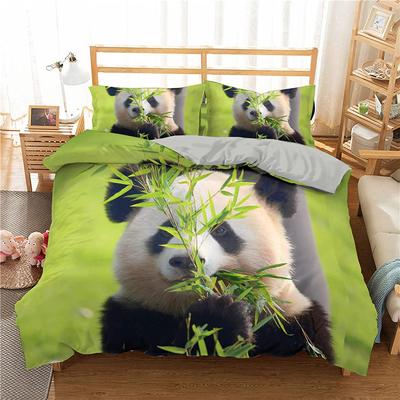 Panda de Dibujos Animados Lindo Kawaii Animales Salvajes Juego de Ropa de Cama Impreso en 3D Funda Nórdica Acogedora Tamaño King Queen Twin Regalo de Cumpleaños Decoración de Dormitorio