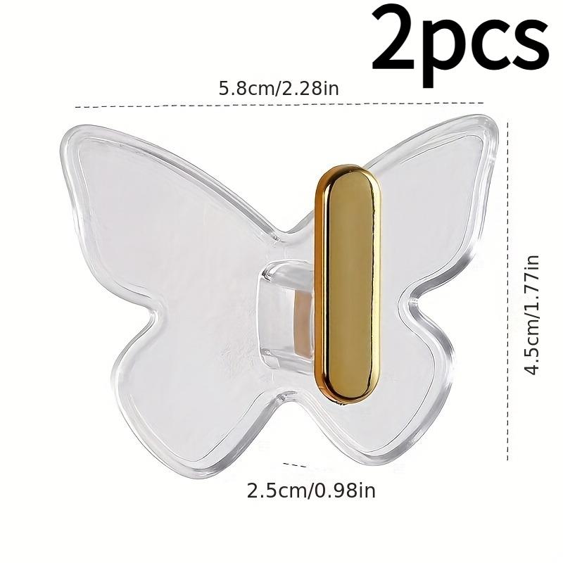 2pcs Butterfly Hooks Are Powerful,Waterproof,Can Be Used in Kitchens,Bathrooms Without Leaving Marks or Needing To Drill Holes