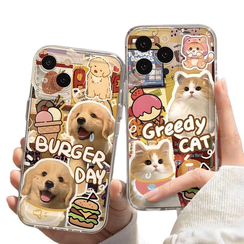 The Hamburger Cat One Day Couple Phone Case Is Suitable for Apple 16promax Space 15iPhone14
