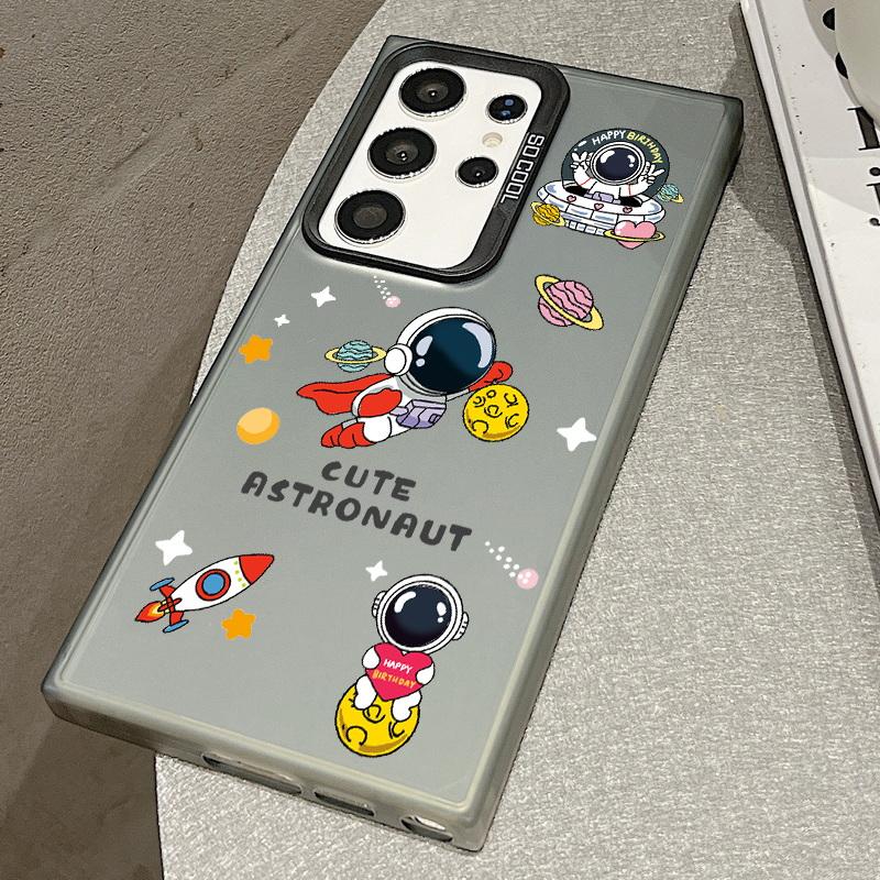 Husă pentru telefon cu laser pentru astronauți de Crăciun pentru iPhone 15 14 Pro Max 13 12 11 Samsung S23 S22 Ultra A54 A53 Copertă din spate cu model de căprior Moș Crăciun antișoc