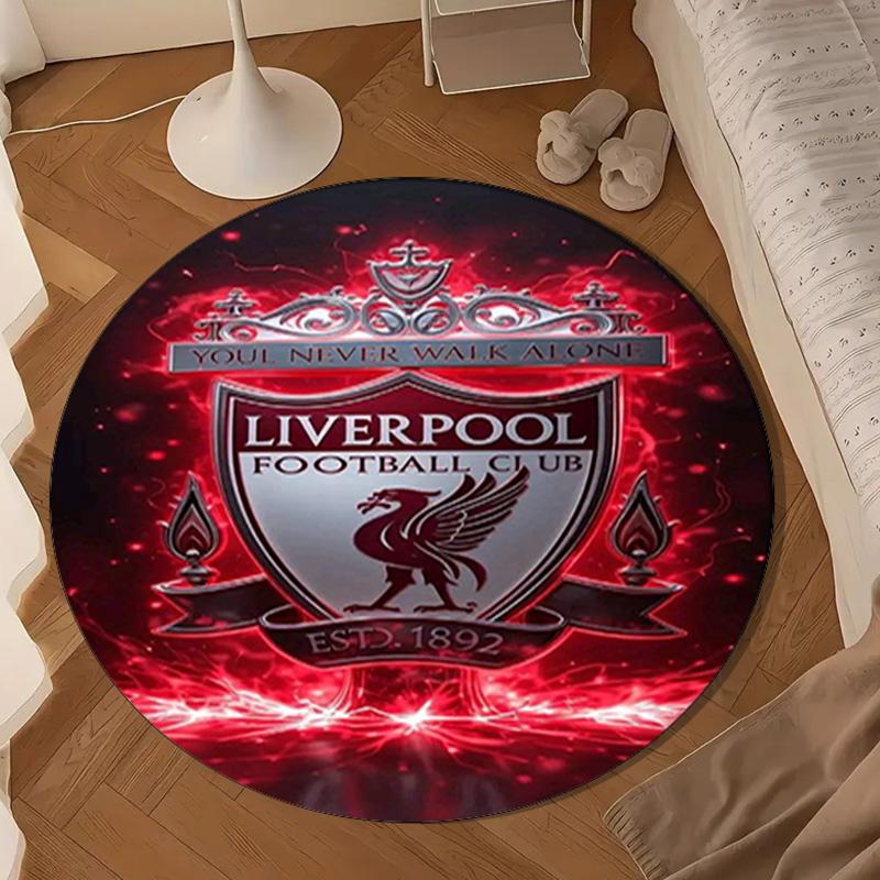 Club de Fútbol Liverpool Alfombrilla Redonda, Alfombra Circular Antideslizante Alfombra de Silla Para sala de estar, Dormitorio, felpudo decoración del hogar Regalo Regalos de Navidad