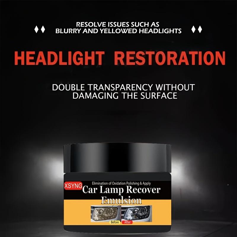 Car Headlight Repair and Polishing Kit, Headlight Scratch Remover, Repair Cleaning Paste, Removal of Oxidation, Headlight Polishing Wax