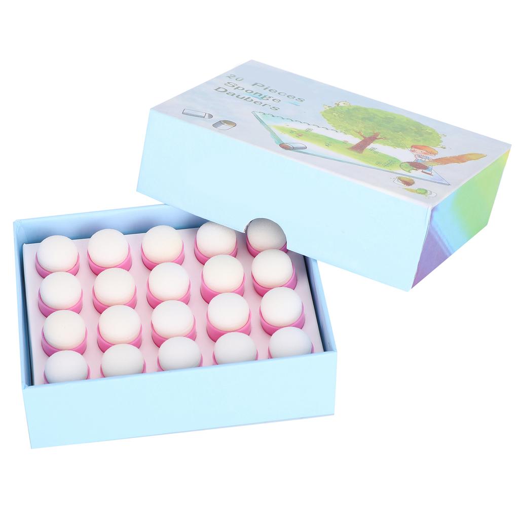 20pcs Finger Sponge Daubers DIY Finger Painting Drawing Stamping Sponge Set for Ink Crafts