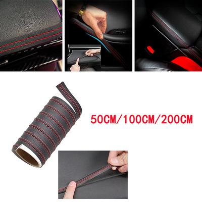 Zierleiste für die Auto-Innenausstattung Selbstklebende Armaturenbrett-Leder Rot Blau Dekorative Linie DIY Flechtstreifen Autodekoration 50cm 1m 2m