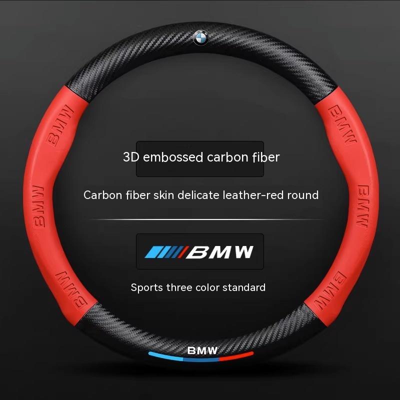 For BMW M X1 X3 X5 X6 X7 G20 G30 I3 I4 E36 E39 E46 E87 E90 E92 F10 F15 F20 F25 F30 Carbon Fiber Leather Car Steering Wheel Cover