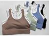 Plus Size Color Block Shockproof Two-Piece Sports Bra with Racerback and Fixed Chest Pad for Women