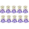 10pcs/set Plush Doll Mini Bear Flower Bouquet Plush Animal Cartoon Bouquet Doll  Graduation Gifts