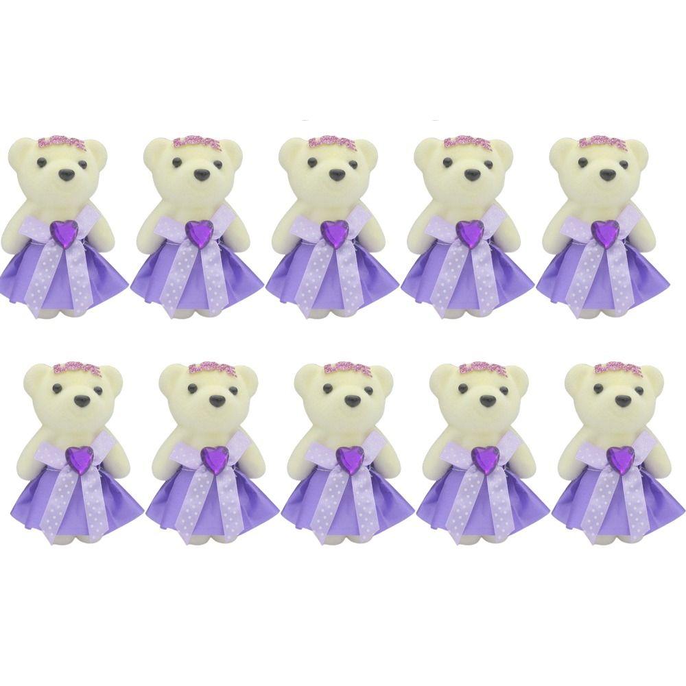 10pcs/set Plush Doll Mini Bear Flower Bouquet Plush Animal Cartoon Bouquet Doll Graduation Gifts