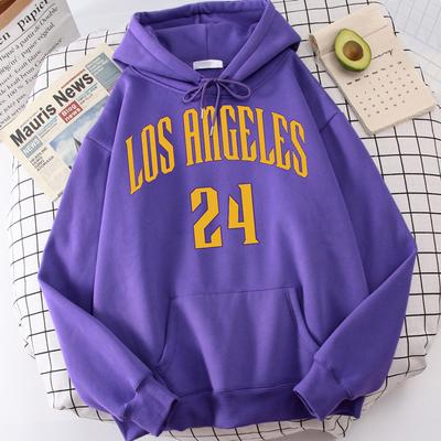 Los Angeles 24 California Letter Male Hoodie Vintage Graphics Tracksuit O-Neck Outdoor Clothing All-Match Hoodies Men
