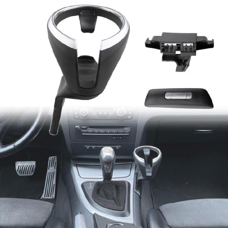 ABS Console Drink Slot Part for E81 E82 E87 E88 E90 E91 E92 E93 and X1 E84, Black Silver Interior Cup Insert 51160443082 51169144632