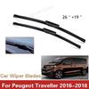 Car Wiper Blade For Peugeot Traveller 26"+19" 2016-2018 Auto Windscreen Windshield Wipers Blades Window Wash Fit Bayonet Arm