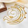 Vnox Charm Chain Bracelets For Women Statement Jewelry Gifts To Lovers Stainless Steel 18K Gold Plated Metal Bracelet