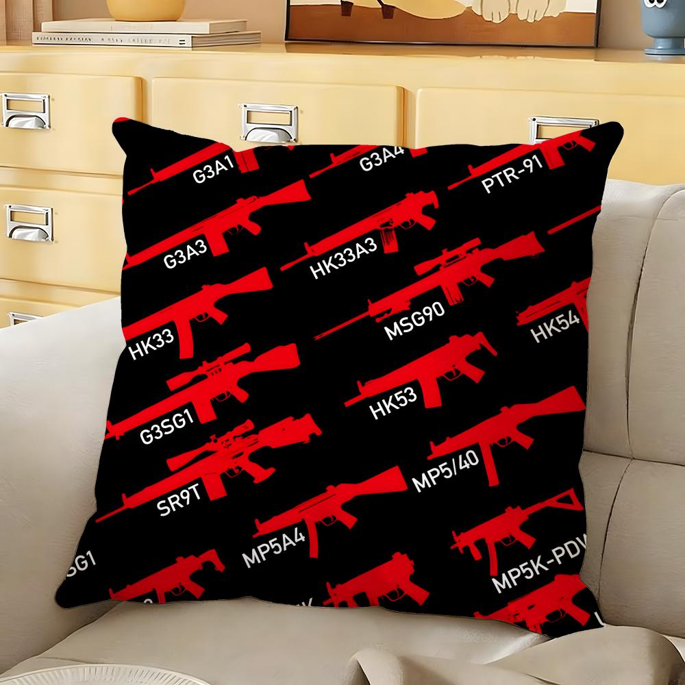 

HHecklerKKochs Firearms Cushion Cover Soft Durable Reversible Pillow Cover Home Car MultiScene Daily Comfort Pillowcase 30X30cm