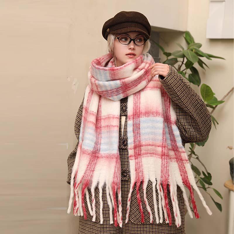Winter neuer warmer Schal Damen Winter weich bequem süß Mode Schal helle Farbe verdickter Schal