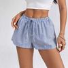 Spot Cross-border Women's Clothing Amazon Hot-selling High-waisted Striped Shorts Summer Lace-up Casual Sweatpants Women's Hot Pants