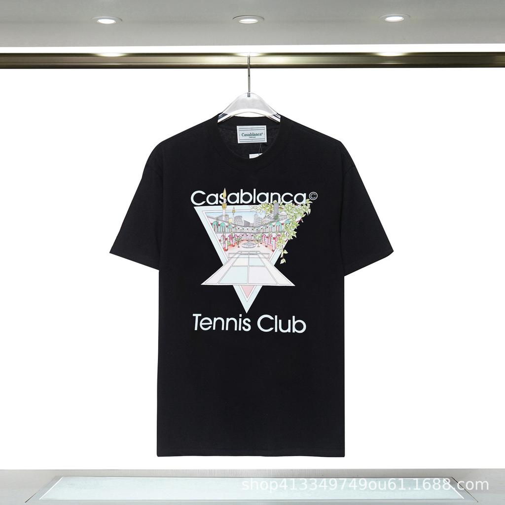 Casablanca 23 Frühling und Sommer Neuheit Fantasie Tor Sternenhimmel Schloss Casa Buchstaben Logo Kurzarm Partner T-Shirt