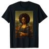 Mona Lisa Noire Mois de l'Histoire des Afro-Américains T-shirts Hommes Humour Streetwear T-shirt Manches Courtes Unisexe Vêtements Amples